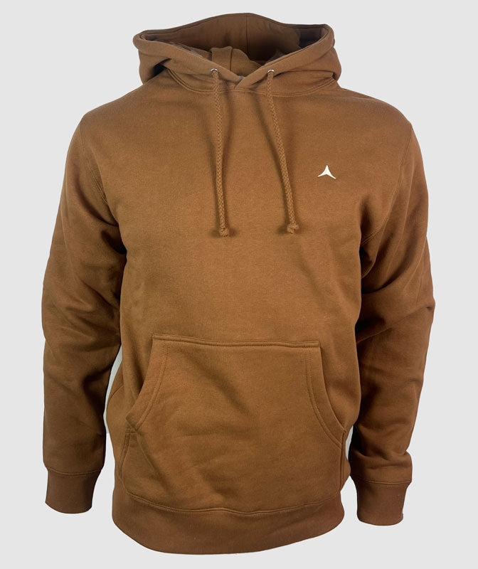 Subtle A Left Chest Hybrid Hoodie ~ Clay – Aspinwall Mountain Wear