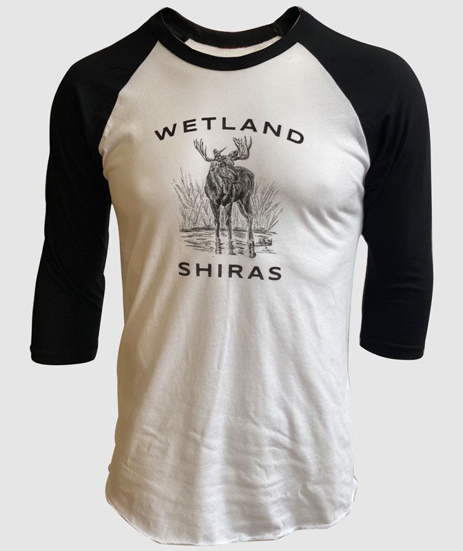 Wetland Shiras Moose Raglan ~ Black / White