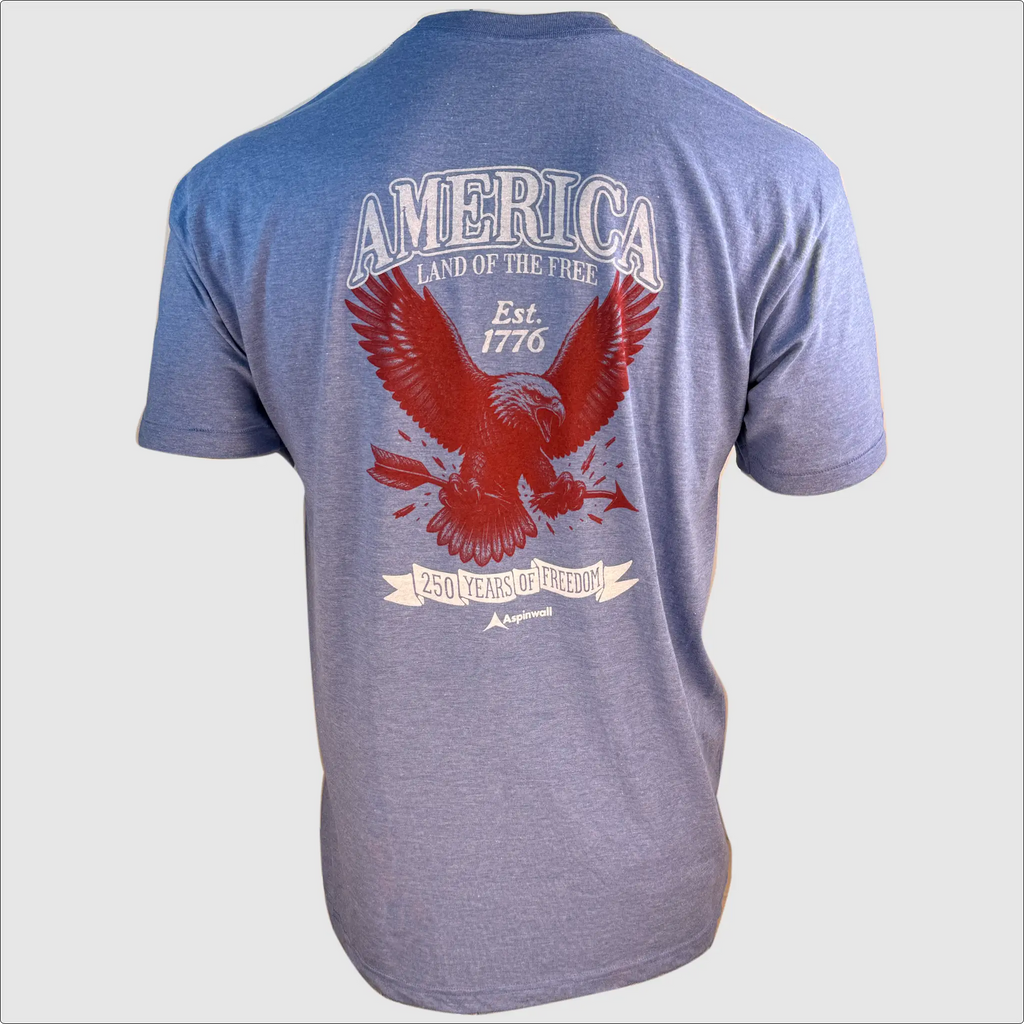 America 250 Tribute T-Shirt ~ Heather Blue