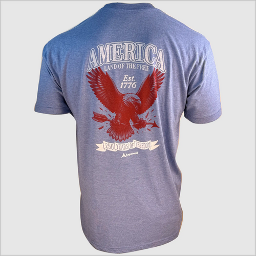 America 250 Tribute T-Shirt ~ Heather Blue