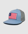 Icon American Flag Rubber Patch Hat ~ Glacier Blue / Grey