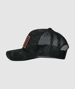 Aspinwall American Flag Leather Patch Hat~ Black Camo