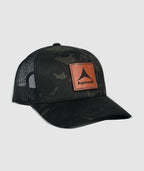 Granite Vertical Trademark Leather Patch Hat ~ Black Camo