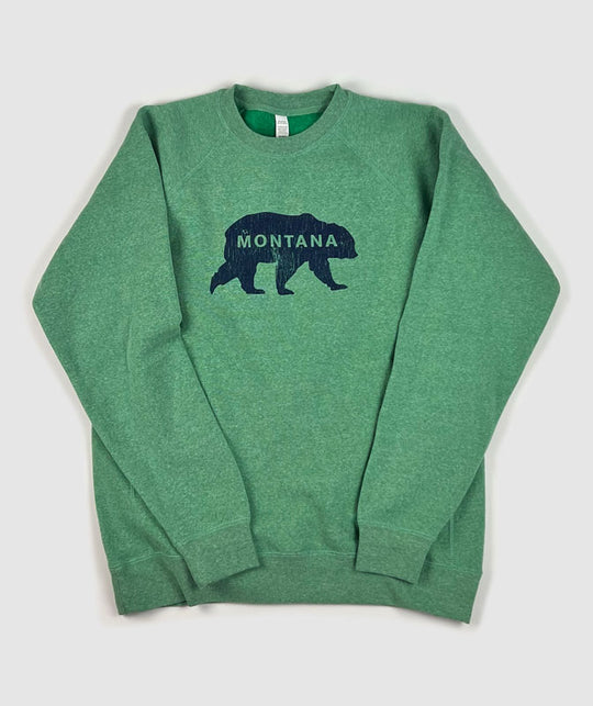Montana Bear Metcalf Crew ~ Green/Navy