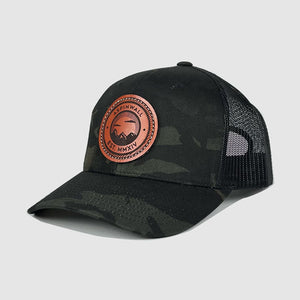 Granite EST MMXIV Leather Patch Hat ~ Black Camo