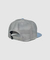 Walleye Trucker Leather Patch Hat ~ Glacier Blue / Grey