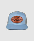 Icon Elk Camp Trucker Leather Patch Hat ~ Glacier Blue / Grey