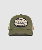 Granite Elk Camp Embroidered Patch Hat~ Khaki / Olive