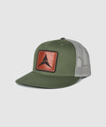 Icon Great Divide Trucker Leather Patch Hat ~ Olive / Grey