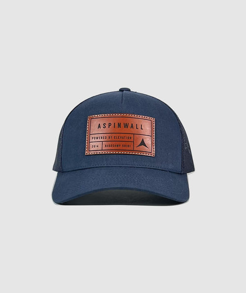 Topaz Origins Leather Patch Hat ~ Navy