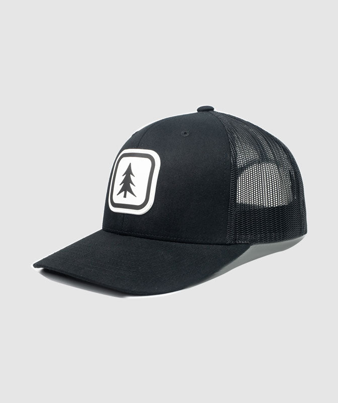 Granite Tree Rubber Patch Hat ~ Black