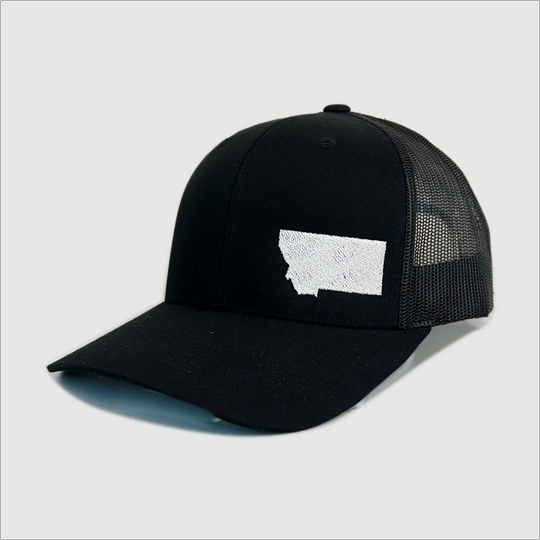 Granite Montana State Hat ~ Black / White