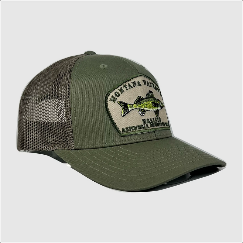 Granite Walleye Hat ~ Light Olive Green