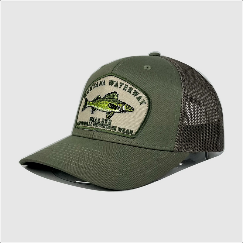 Granite Walleye Hat ~ Light Olive Green