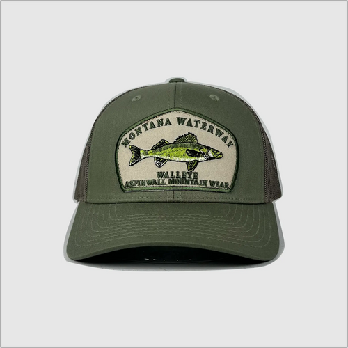 Granite Walleye Hat ~ Light Olive Green