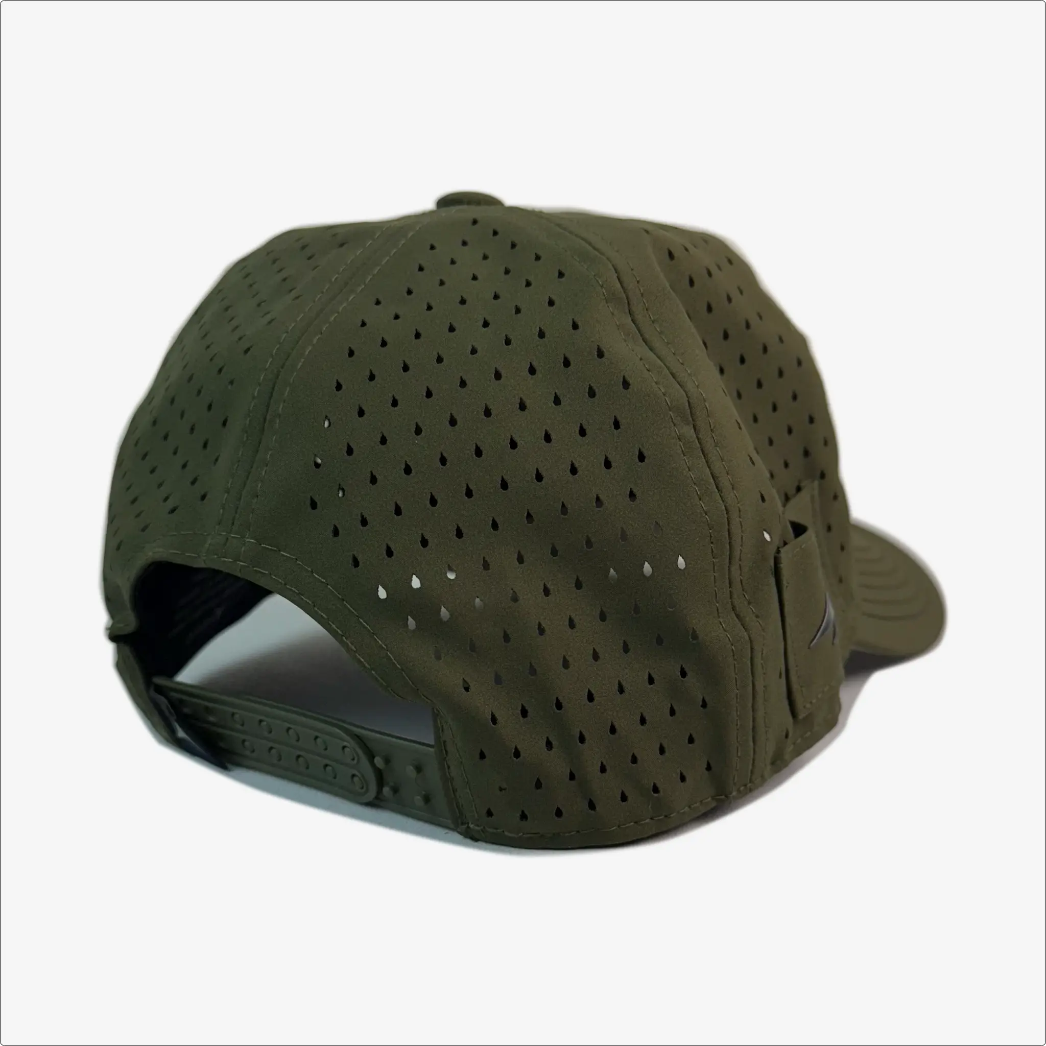 Hamilton Hat Vertical Trademark Rubber Patch ~ Olive Drab O.D. Green