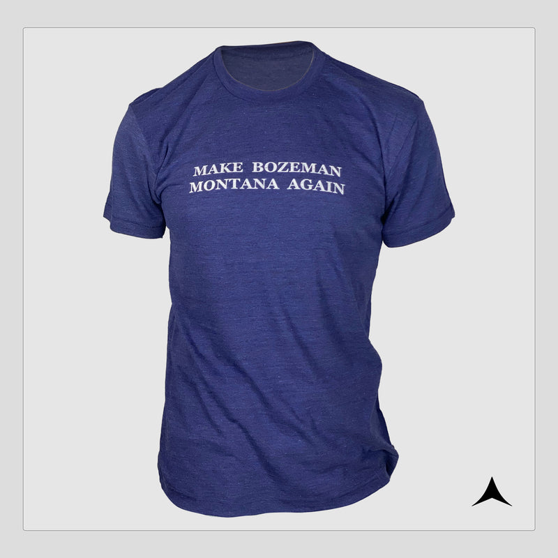 Make Bozeman Montana Again T-Shirt ~ Tri-Navy / White