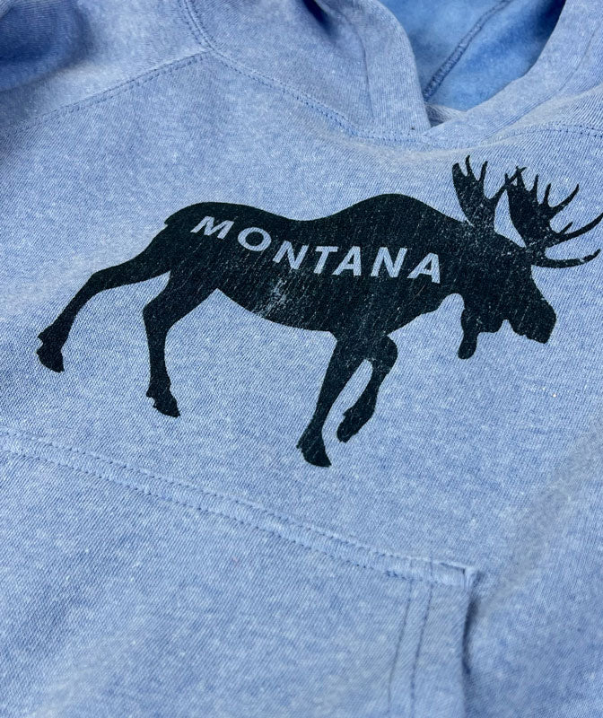 Montana Moose Kid Metcalf Hoodie ~ Sky Blue