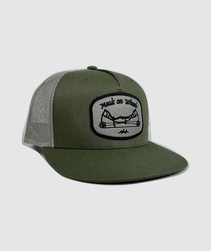 Meals on Wheels Embroidery Icon Patch Hat ~ Olive / Grey