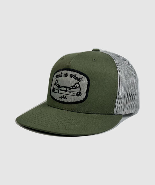 Meals on Wheels Embroidery Icon Patch Hat ~ Olive / Grey