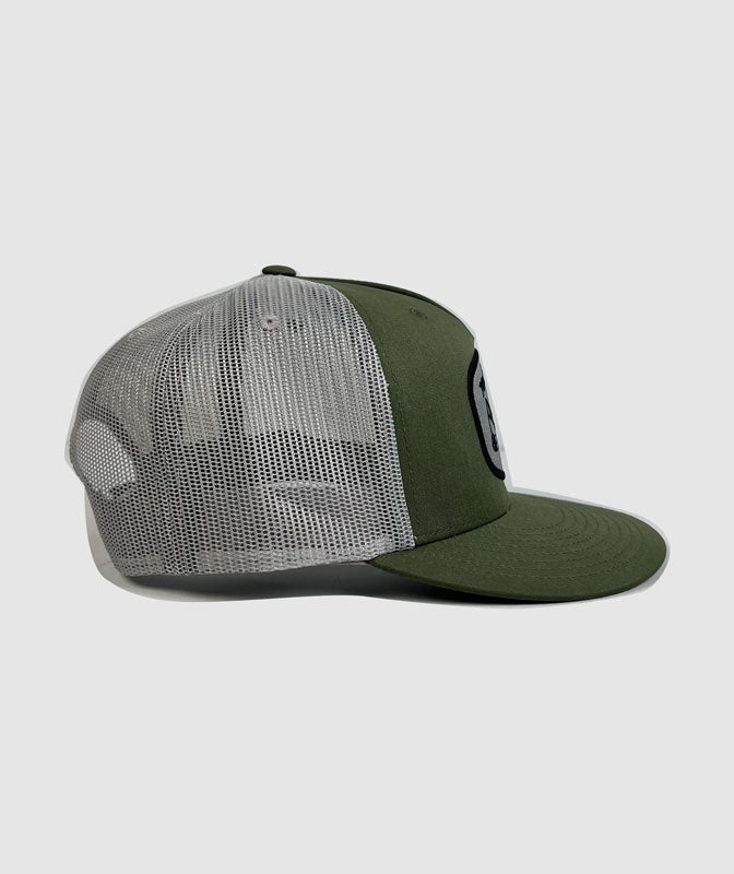 Meals on Wheels Embroidery Icon Patch Hat ~ Olive / Grey