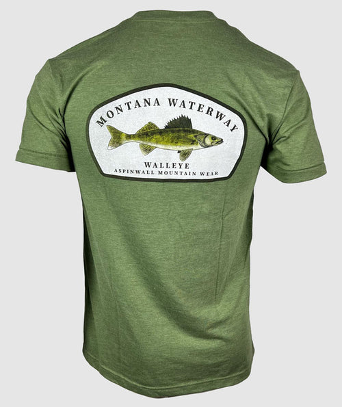 Montana Waterway Walleye T-Shirt ~ Heather Olive