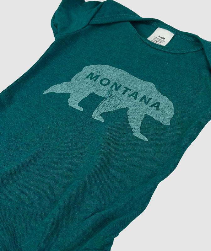 Montana Bear Onesie ~ Evergreen