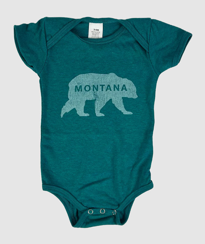 Montana Bear Onesie ~ Evergreen