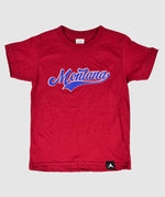 Montana Baseball Script Kid T-Shirt ~ Cardinal