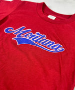 Montana Baseball Script Kid T-Shirt ~ Cardinal