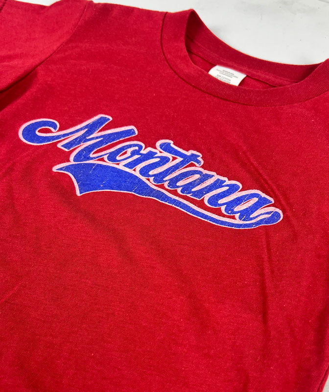 Montana Baseball Script Kid T-Shirt ~ Cardinal