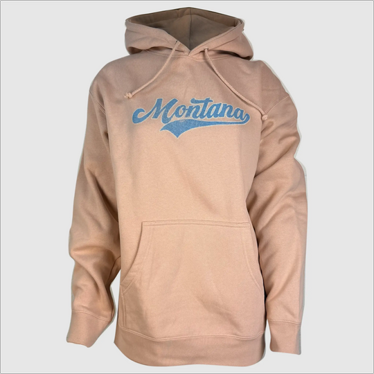 Montana Baseball Script Hybrid Hoodie ~ Rose