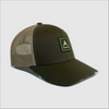 Vertical Trademark Granite Rubber Patch Hat ~ Olive / Khaki