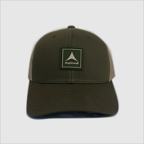 Vertical Trademark Granite Rubber Patch Hat ~ Olive / Khaki