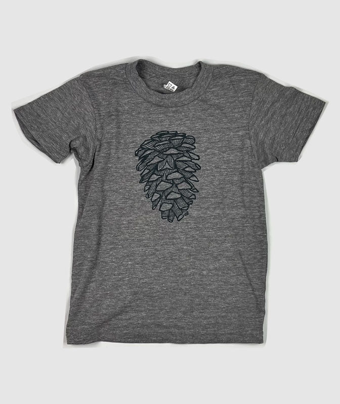 Pine Cone Kid T-Shirt ~ Heather Grey