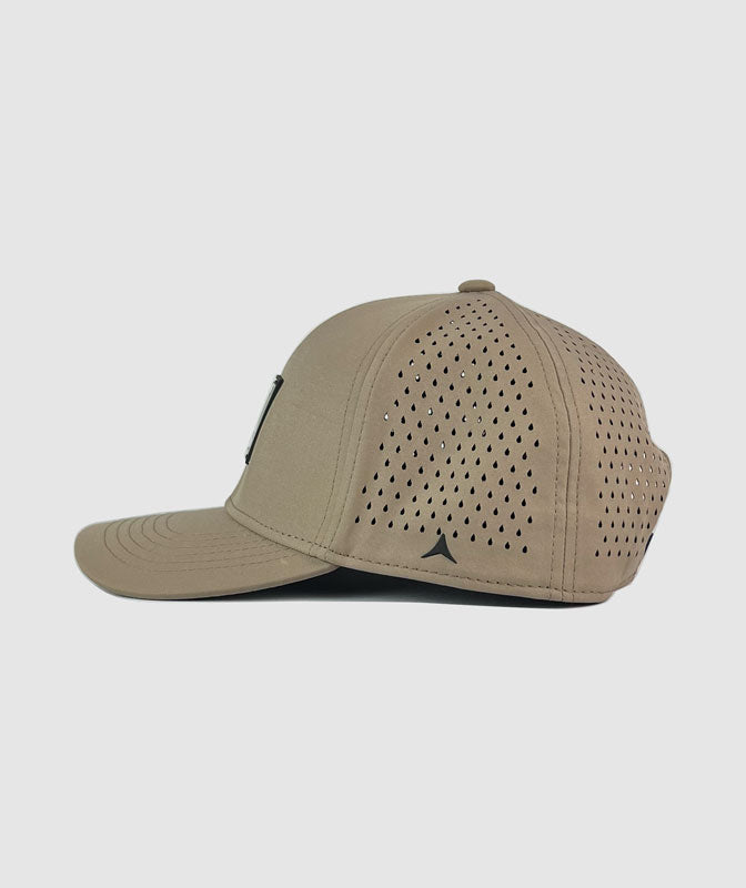 Sheridan Hat Vertical Trademark Rubber Patch ~ Base Tan