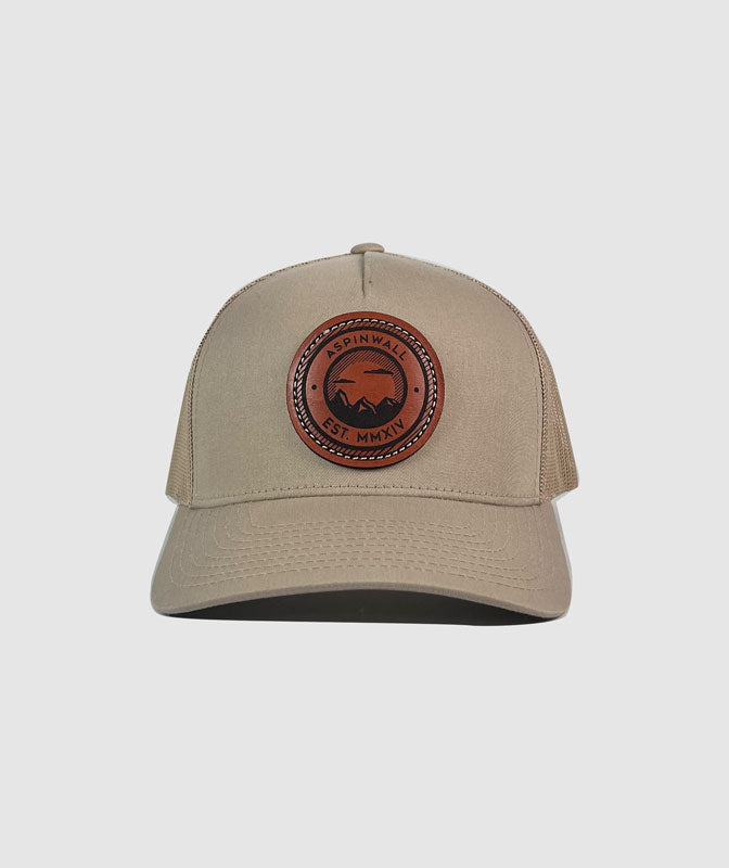 Topaz EST MMXIV Leather Patch Hat ~ Creme