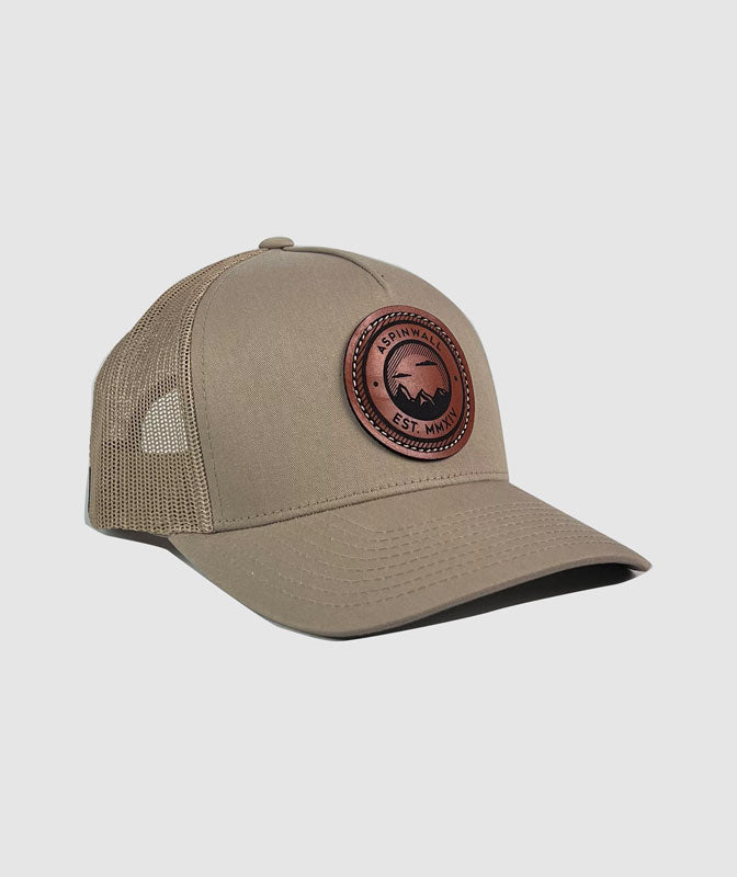 Topaz EST MMXIV Leather Patch Hat ~ Creme