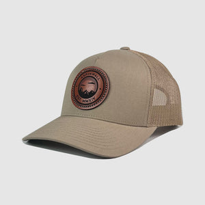 Topaz EST MMXIV Leather Patch Hat ~ Creme