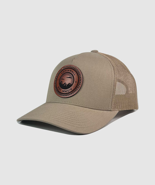 Topaz EST MMXIV Leather Patch Hat ~ Creme