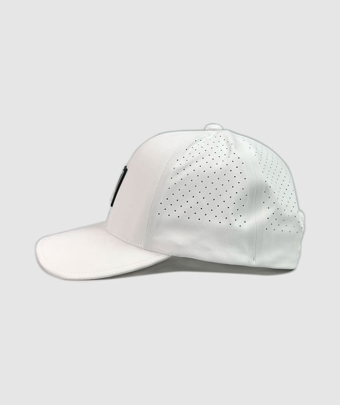 Cliffside Vertical Trademark Rubber Patch Hat ~ White