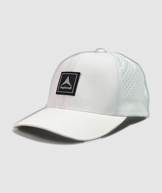 Cliffside Vertical Trademark Rubber Patch Hat ~ White