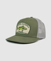 Walleye Icon Trucker Patch Hat ~ Olive / Grey