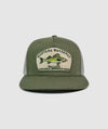 Walleye Icon Trucker Patch Hat ~ Olive / Grey