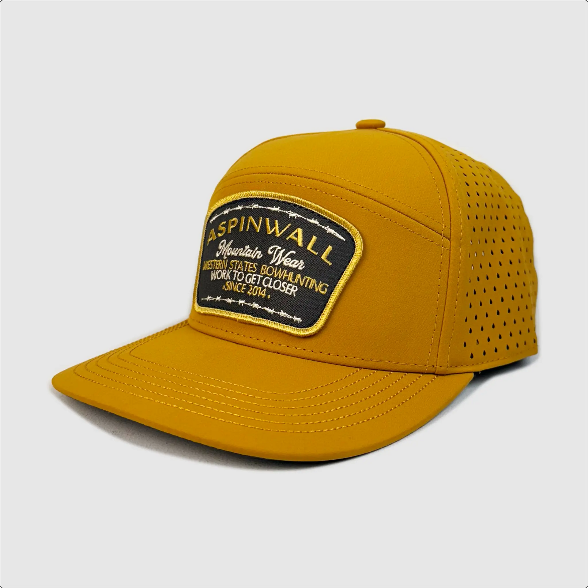 Wapiti Hat Western States Bowhunting Embroidery Patch ~ Mustard