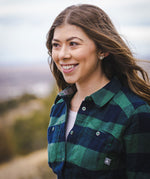 Womens Timberline Flannel ~ Green / Navy