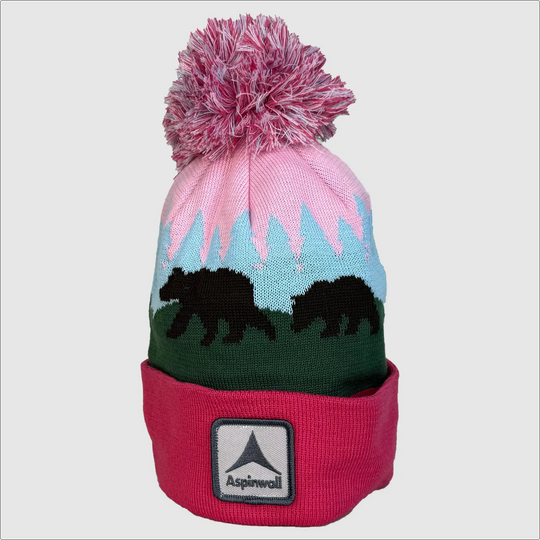 Bear Kids Beanie ~ Pink/Blue