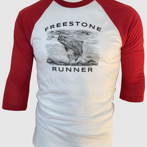 Freestone Runner Trout Raglan Cherry ~ Red / White