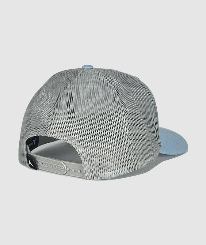Icon Trucker Hat ~ Light Blue / Grey