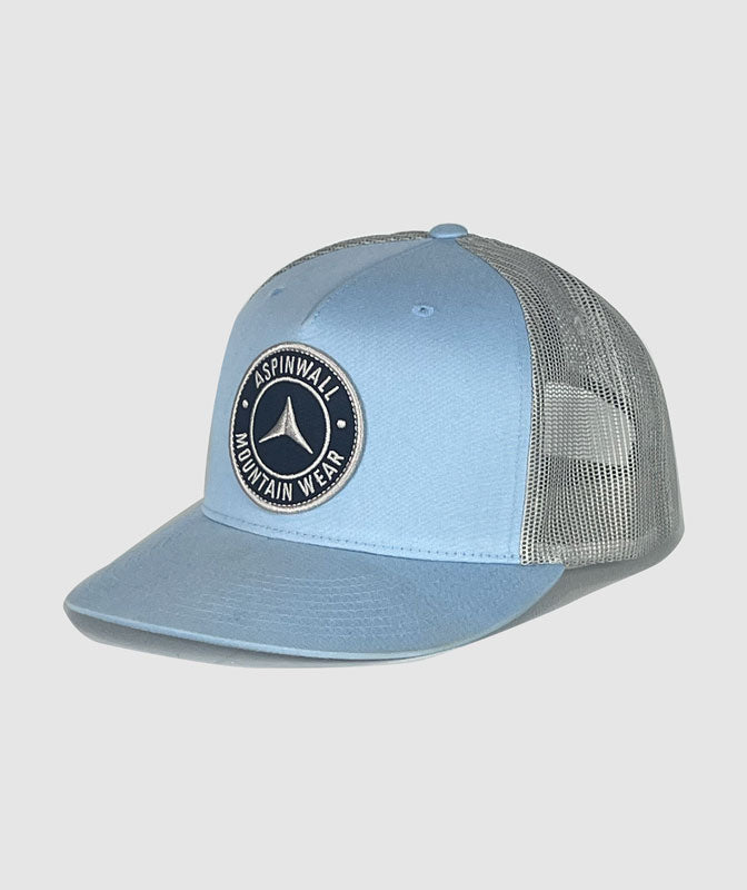 Aspinwall Icon Trucker Hat ~ Light Blue / Grey